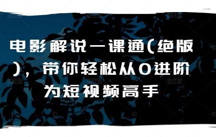 电影解说一课通(绝版)，带你轻松从0进阶为短视频高手壹学湾 - 一站式在线学习平台，专注职业技能提升与知识成长壹学湾