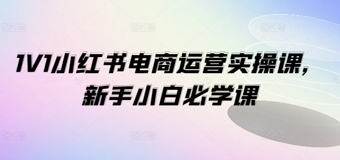 1V1小红书电商运营实操课，新手小白必学课壹学湾 - 一站式在线学习平台，专注职业技能提升与知识成长壹学湾