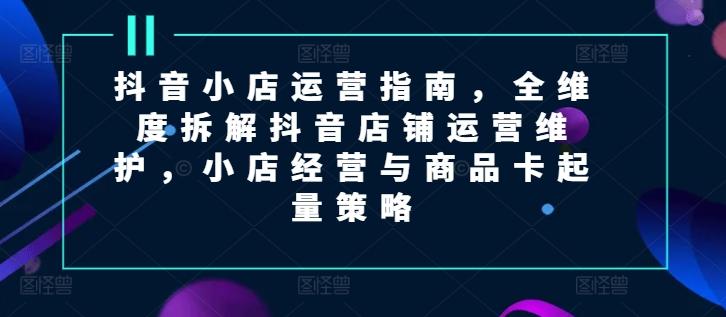 抖音小店运营指南，全维度拆解抖音店铺运营维护，小店经营与商品卡起量策略壹学湾 - 一站式在线学习平台，专注职业技能提升与知识成长壹学湾