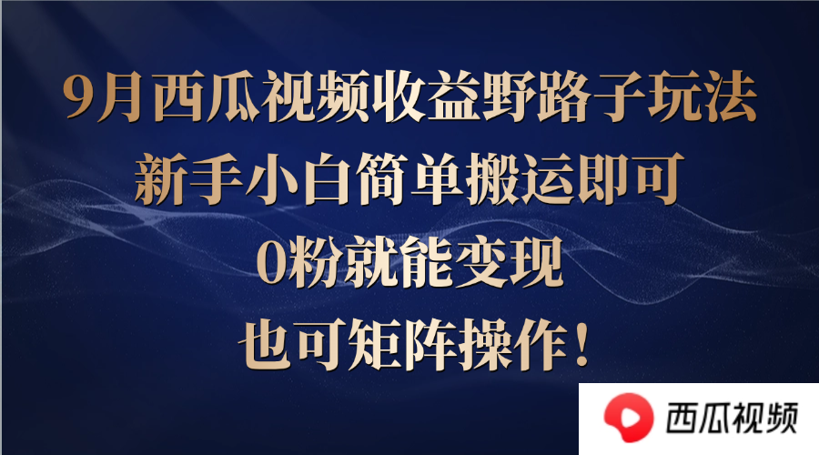 西瓜视频收益野路子玩法，新手小白简单搬运即可，0粉就能变现，也可矩…壹学湾 - 一站式在线学习平台，专注职业技能提升与知识成长壹学湾