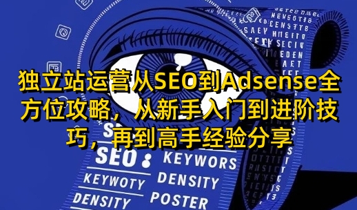 独立站运营从SEO到Adsense全方位攻略，从新手入门到进阶技巧，再到高手经验分享壹学湾 - 一站式在线学习平台，专注职业技能提升与知识成长壹学湾