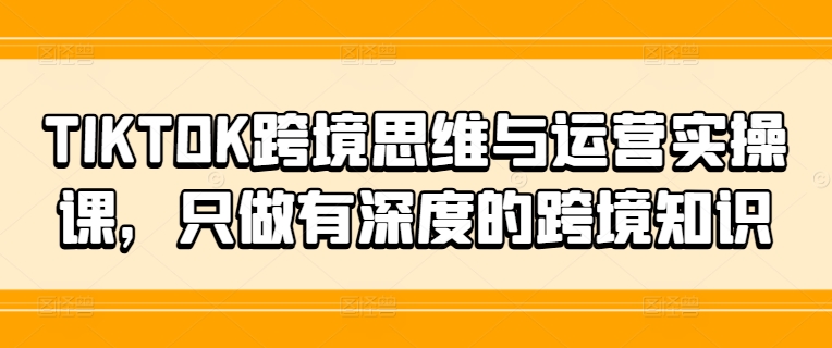 TIKTOK跨境思维与运营实操课，只做有深度的跨境知识壹学湾 - 一站式在线学习平台，专注职业技能提升与知识成长壹学湾