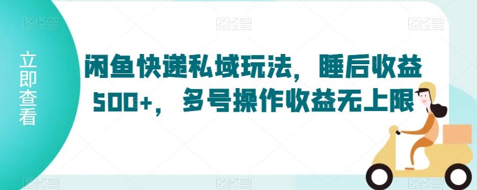 闲鱼快递私域玩法，睡后收益500+，多号操作收益无上限【揭秘】壹学湾 - 一站式在线学习平台，专注职业技能提升与知识成长壹学湾