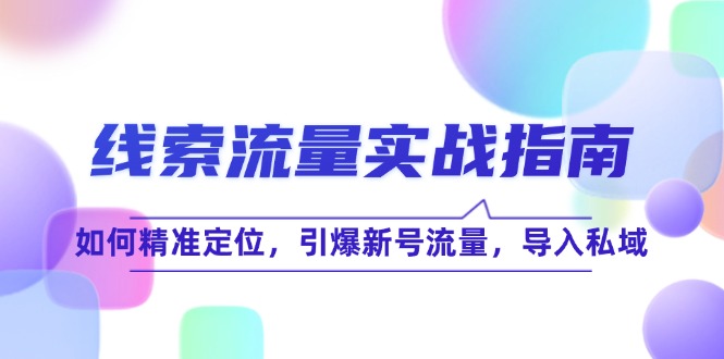 线 索 流 量-实战指南：如何精准定位，引爆新号流量，导入私域壹学湾 - 一站式在线学习平台，专注职业技能提升与知识成长壹学湾