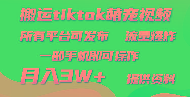 (9618期)搬运Tiktok萌宠类视频，一部手机即可。所有短视频平台均可操作，月入3W+壹学湾 - 一站式在线学习平台，专注职业技能提升与知识成长壹学湾