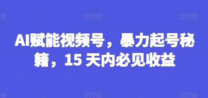 AI赋能视频号，暴力起号秘籍，15 天内必见收益【揭秘】壹学湾 - 一站式在线学习平台，专注职业技能提升与知识成长壹学湾