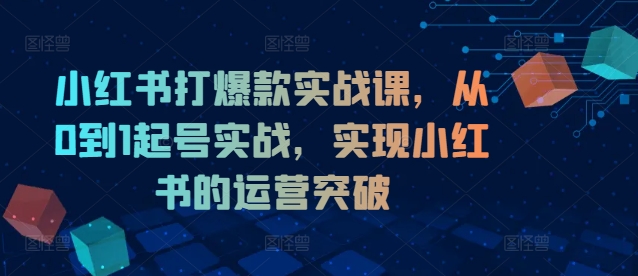 小红书打爆款实战课，从0到1起号实战，实现小红书的运营突破壹学湾 - 一站式在线学习平台，专注职业技能提升与知识成长壹学湾