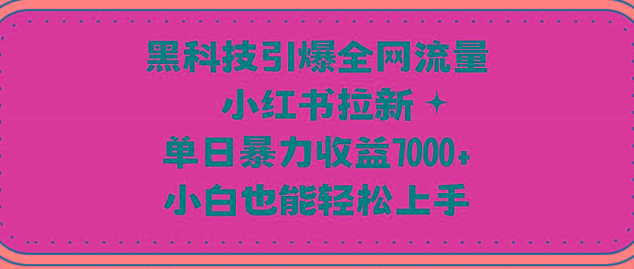 (9679期)黑科技引爆全网流量小红书拉新，单日暴力收益7000+，小白也能轻松上手壹学湾 - 一站式在线学习平台，专注职业技能提升与知识成长壹学湾