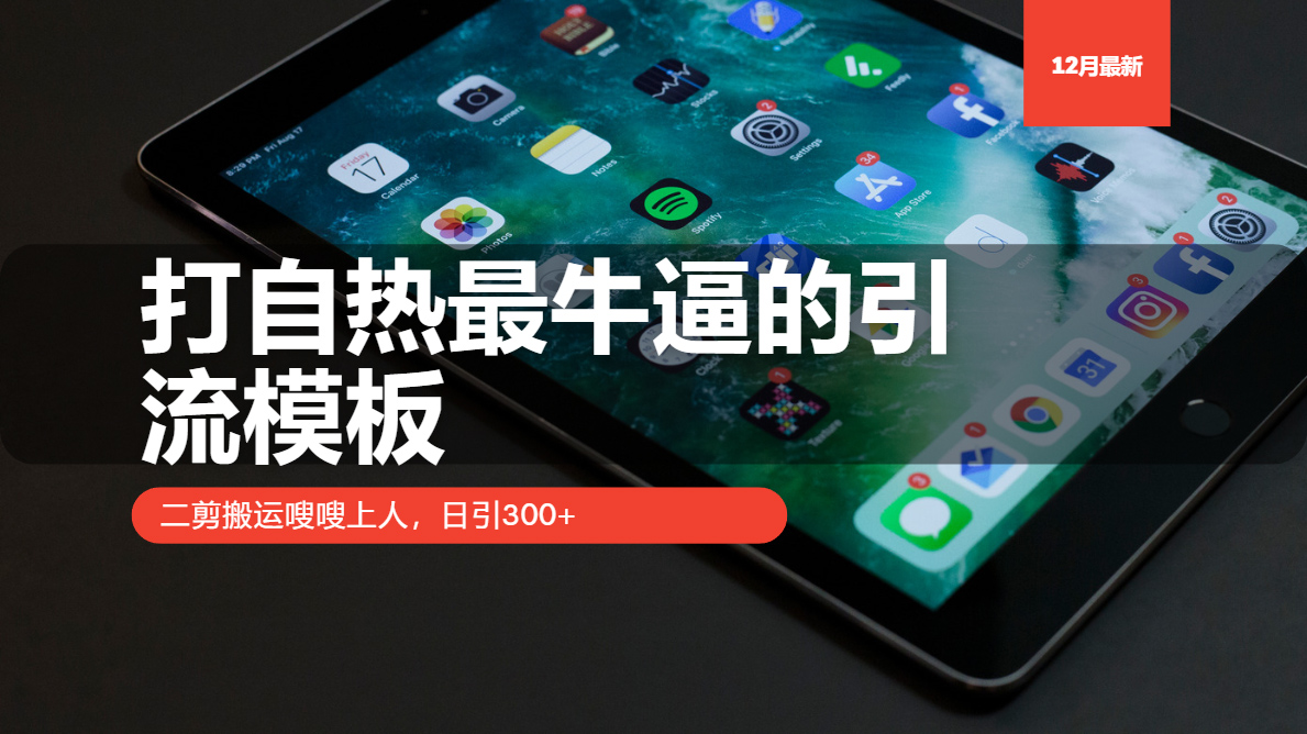 打自热最牛逼的引流模板，二剪搬运嗖嗖上人，日引300+壹学湾 - 一站式在线学习平台，专注职业技能提升与知识成长壹学湾