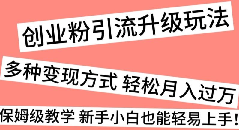 创业粉引流升级玩法，多种变现方式轻松月入过万，保姆级教学新手小白也能轻易上手！壹学湾 - 一站式在线学习平台，专注职业技能提升与知识成长壹学湾