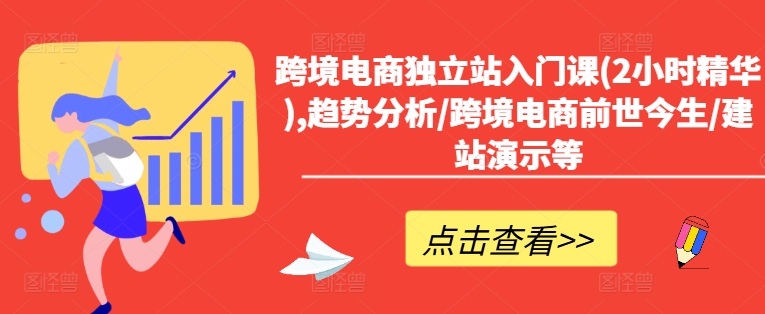 跨境电商独立站入门课(2小时精华),趋势分析/跨境电商前世今生/建站演示等壹学湾 - 一站式在线学习平台，专注职业技能提升与知识成长壹学湾