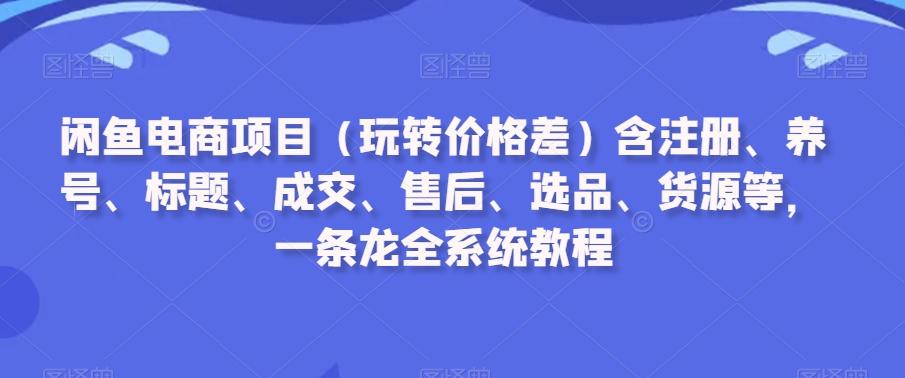 闲鱼电商项目(玩转价格差)含注册、养号、标题、成交、售后、选品、货源等，一条龙全系统教程壹学湾 - 一站式在线学习平台，专注职业技能提升与知识成长壹学湾