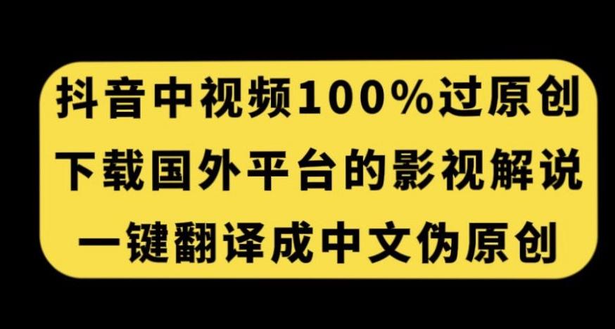 抖音中视频百分百过原创，下载国外平台的电影解说，一键翻译成中文获取收益壹学湾 - 一站式在线学习平台，专注职业技能提升与知识成长壹学湾