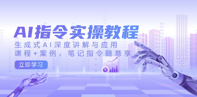 AI指令实操教程，生成式AI深度讲解与应用，课程+案例，笔记指令随意享壹学湾 - 一站式在线学习平台，专注职业技能提升与知识成长壹学湾