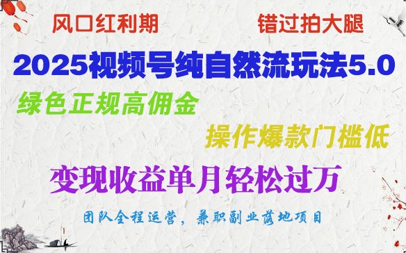 2025视频号纯自然流玩法5.0，绿色正规高佣金，操作爆款门槛低，变现收益单月轻松过万壹学湾 - 一站式在线学习平台，专注职业技能提升与知识成长壹学湾