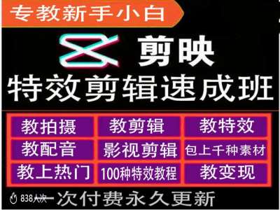 剪映特效教程和运营变现教程，特效剪辑速成班，专教新手小白壹学湾 - 一站式在线学习平台，专注职业技能提升与知识成长壹学湾