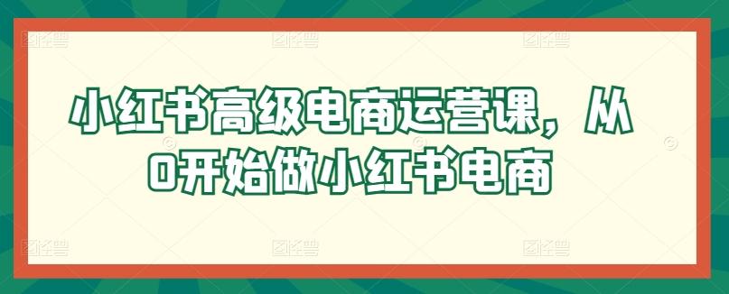 小红书高级电商运营课，从0开始做小红书电商壹学湾 - 一站式在线学习平台，专注职业技能提升与知识成长壹学湾