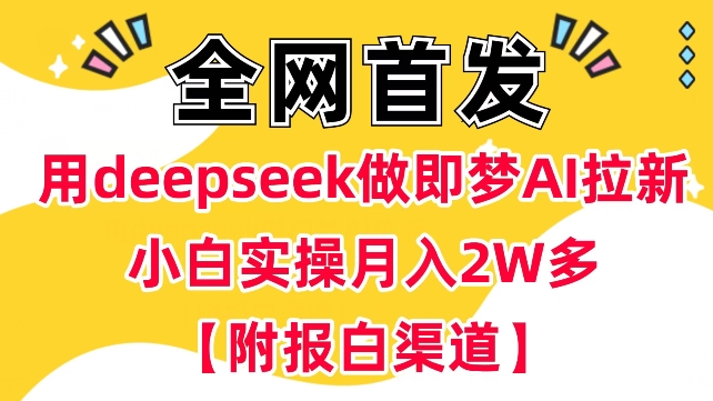 用deepseek做即梦Ai拉新 小白实操月入过W+【附报白渠道】壹学湾 - 一站式在线学习平台，专注职业技能提升与知识成长壹学湾