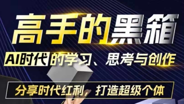 高手的黑箱：AI时代学习、思考与创作-分红时代红利，打造超级个体壹学湾 - 一站式在线学习平台，专注职业技能提升与知识成长壹学湾