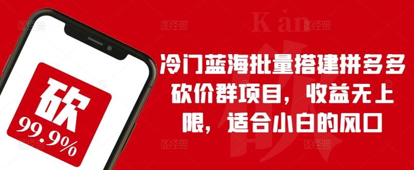 冷门蓝海批量搭建拼多多砍价群项目，收益无上限，适合小白的风口【揭秘】壹学湾 - 一站式在线学习平台，专注职业技能提升与知识成长壹学湾