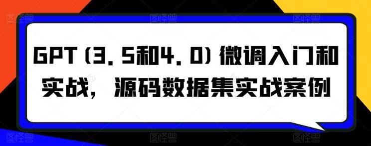 GPT(3.5和4.0)微调入门和实战，源码数据集实战案例壹学湾 - 一站式在线学习平台，专注职业技能提升与知识成长壹学湾