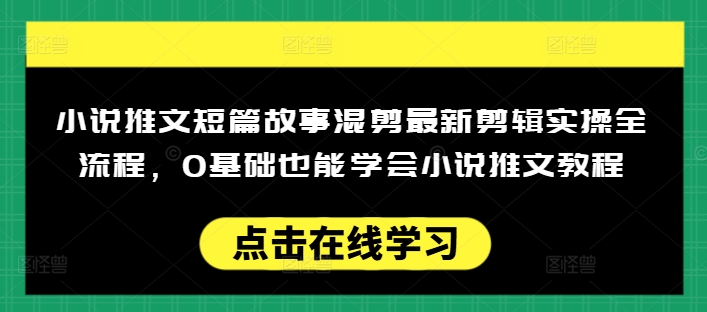 小说推文短篇故事混剪最新剪辑实操全流程，0基础也能学会小说推文教程，肯干多发日入多张壹学湾 - 一站式在线学习平台，专注职业技能提升与知识成长壹学湾