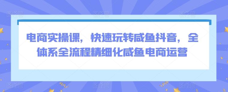 电商实操课，快速玩转咸鱼抖音，全体系全流程精细化咸鱼电商运营壹学湾 - 一站式在线学习平台，专注职业技能提升与知识成长壹学湾