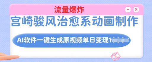 宫崎骏风治愈系动画制作，AI软件一键生成原创视频流量爆炸，单日变现多张，详细实操流程壹学湾 - 一站式在线学习平台，专注职业技能提升与知识成长壹学湾