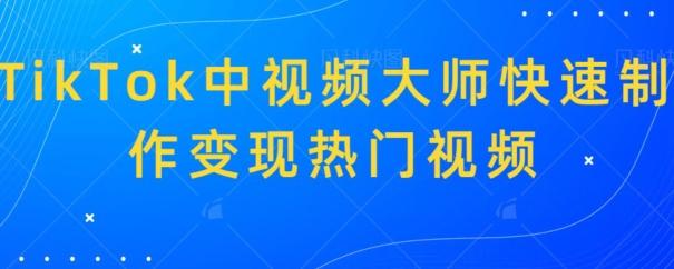 TikTok中视频大师快速制作变现热门视频壹学湾 - 一站式在线学习平台，专注职业技能提升与知识成长壹学湾