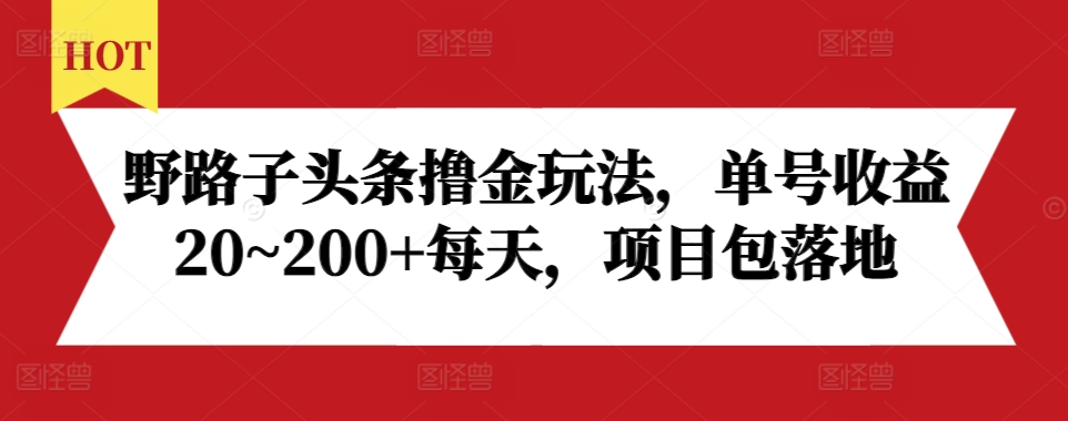 野路子头条撸金玩法，单号收益20~200+每天，项目包落地壹学湾 - 一站式在线学习平台，专注职业技能提升与知识成长壹学湾