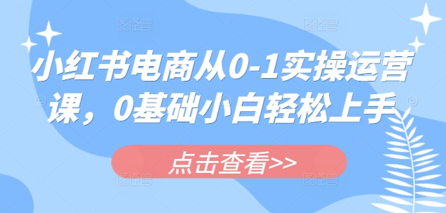 小红书电商从0-1实操运营课，0基础小白轻松上手壹学湾 - 一站式在线学习平台，专注职业技能提升与知识成长壹学湾