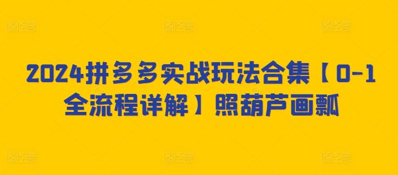 2024拼多多实战玩法合集【0-1全流程详解】照葫芦画瓢壹学湾 - 一站式在线学习平台，专注职业技能提升与知识成长壹学湾