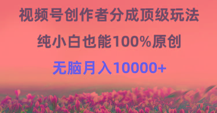 (9608期)视频号创作者分成顶级玩法，纯小白也能100%原创，无脑月入10000+壹学湾 - 一站式在线学习平台，专注职业技能提升与知识成长壹学湾