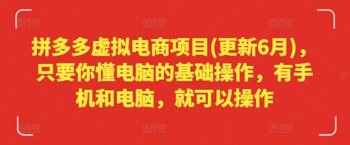 拼多多虚拟电商项目(更新6月)，只要你懂电脑的基础操作，有手机和电脑，就可以操作壹学湾 - 一站式在线学习平台，专注职业技能提升与知识成长壹学湾