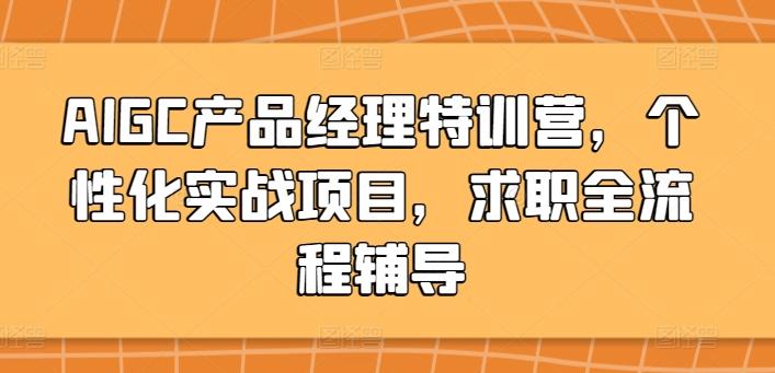 AIGC产品经理特训营，个性化实战项目，求职全流程辅导壹学湾 - 一站式在线学习平台，专注职业技能提升与知识成长壹学湾