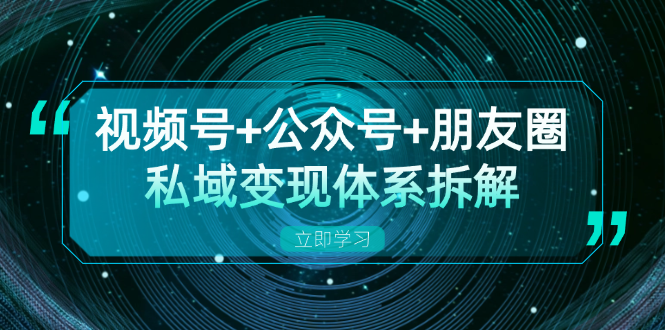 视频号+公众号+朋友圈私域变现体系拆解，全体平台流量枯竭下的应对策略壹学湾 - 一站式在线学习平台，专注职业技能提升与知识成长壹学湾