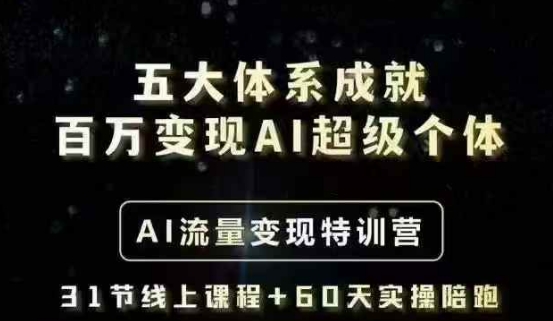 五大体系成就百万变现AI超级个体- AI流量变现特训营，一步一步教你一个人怎么年入百W壹学湾 - 一站式在线学习平台，专注职业技能提升与知识成长壹学湾