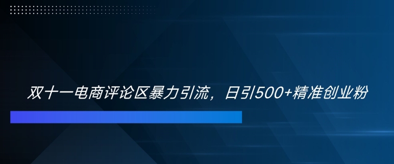 双十一电商评论区暴力引流，日引500+精准创业粉【揭秘】壹学湾 - 一站式在线学习平台，专注职业技能提升与知识成长壹学湾